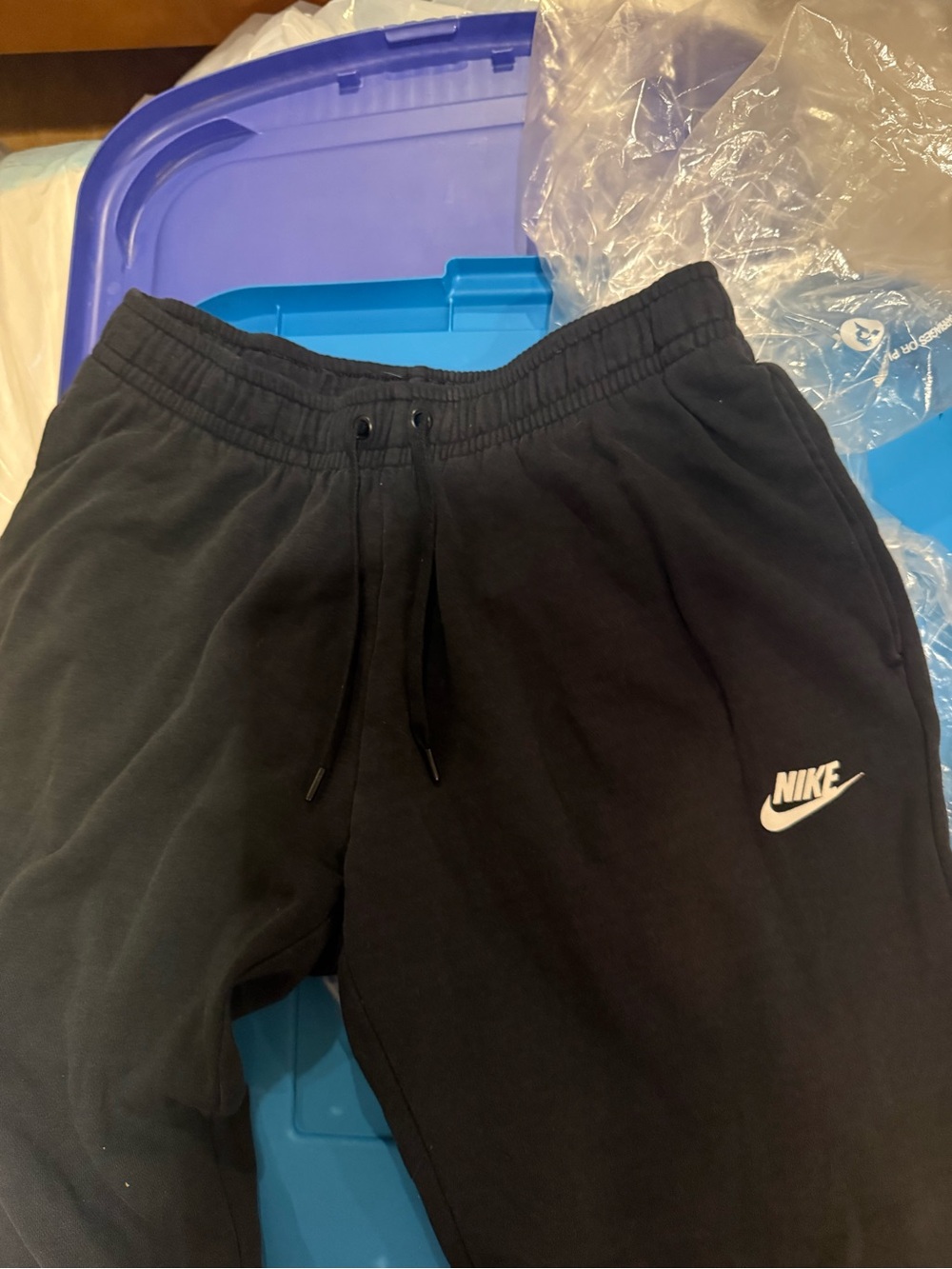 Nike Kids Black Sweatpants with White Logo